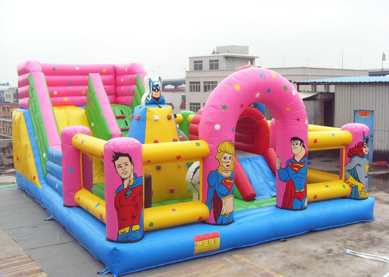 Pembe PVC Tente Şişme Yüzen Çocuk Bahçesi, Şişme Oyun Parkı Ateşe Dayanıklı