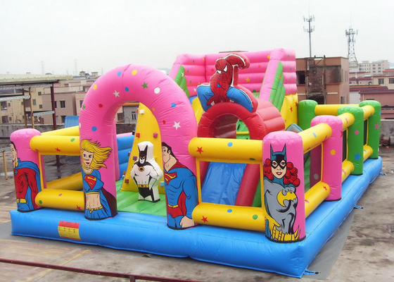 Pembe PVC Tente Şişme Yüzen Çocuk Bahçesi, Şişme Oyun Parkı Ateşe Dayanıklı