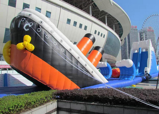 Titanik Slide PVC Salp Malzemeleri ile Özel Yapılmış Şişirilebilir Engel Sahası