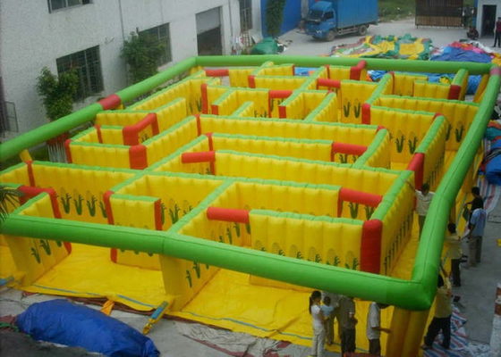 Özel Made İnteraktif Şişme Labirent, Bounce House Labirent Dörtlü Dikiş