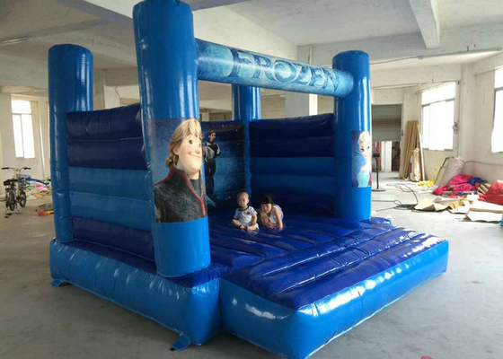 Elsa Temalı Şişme Bouncy Şatosu Mavi Renk Yırtılma Direnci Hızlı Teslimat