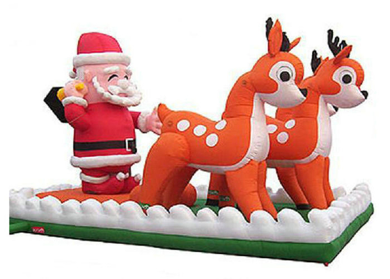 Noel Baba Reindeers İle Şişen Tatil Dekorasyonları Çift İğne Dikişli