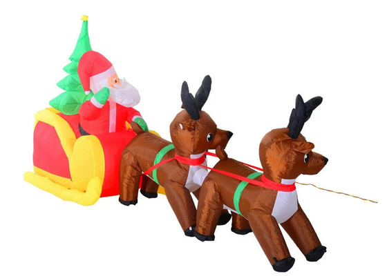 Noel Baba Reindeers İle Şişen Tatil Dekorasyonları Çift İğne Dikişli