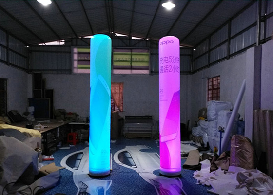 Akşam Reklam Sütun Şişme LED Lamba Özelleştirilmiş Logo Baskılı