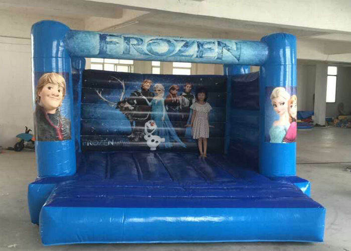 Elsa Temalı Şişme Bouncy Şatosu Mavi Renk Yırtılma Direnci Hızlı Teslimat
